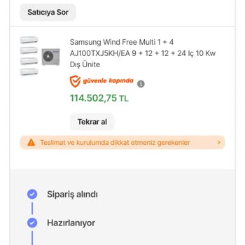 Samsung Bir Aydır Aldığım Klimalarımı Kurmaya Gelmiyor.