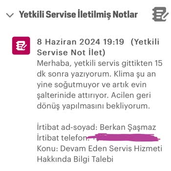 Arçelik Servis Klimamı Bozdu Ve Ödememin Faturasını Göndermiyorlar