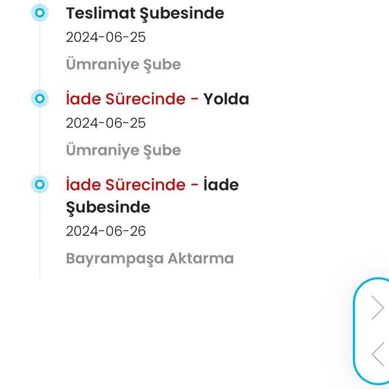 Kargoist İade Edilmeyen Kargo