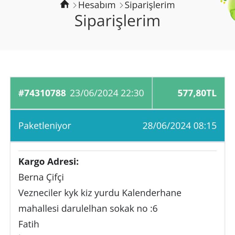 Doa Kozmetik Günlerdir Siparişlerimi Yollamıyor