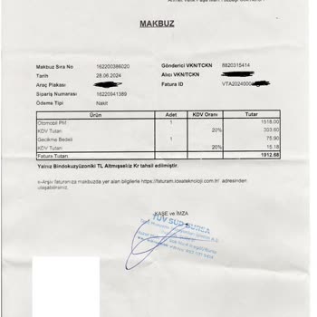 TÜVTÜRK Tüv Süd Makbuz Bilgilerinden Fatura Görüntülenemiyor