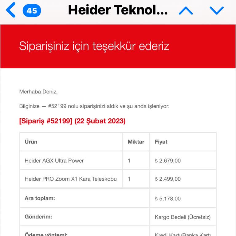 Heider Teslim Edilmeyen Ürün