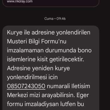 Nkolay Kurye Gelmediği Halde Teslim Edilemedi Görünen Sözleşme
