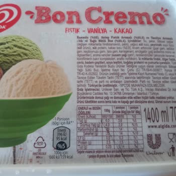 Algida Fıstıklı Dondurmada Acı Tat