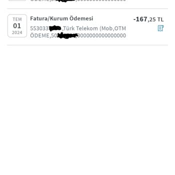 Türk Telekom Mükerrer Ödeme Alınması