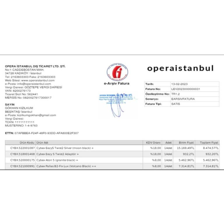 Cybex Opera İstanbul Şikayet