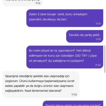 Getir Yemek'in Müşterileri Mağdur Etmesi