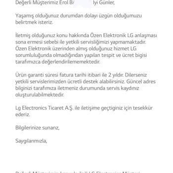 LG LED TV Çabuk Arıza Verdi Ve Firma İlgilenmedi