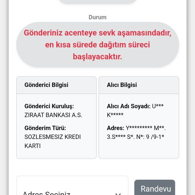 Ziraat Bankası Kredi Kartım Teslim Edilmiyor