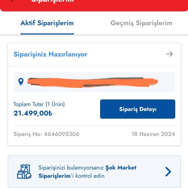Şok Market'ten İptal Edilemeyen Sipariş Sorunu