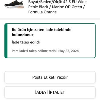 Amazon Uygulaması İade Edilen Ürünlerin Geri Ödemesini Yapmıyor.