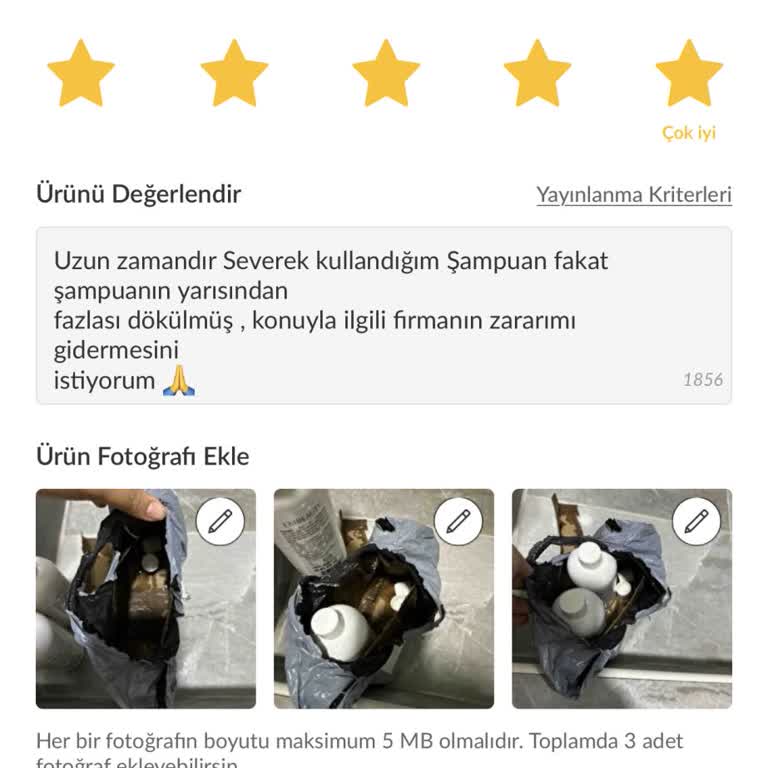 Trendyol Embeauty TR Şampuan Teslimatında Yaşanan Sorun