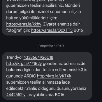 Aras Kargo Kargom Gelmedi