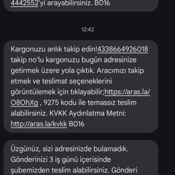 Aras Kargo Kargom Gelmedi