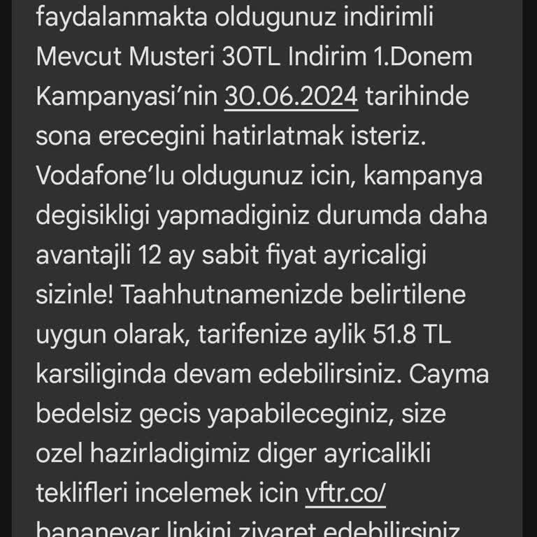 Vodafone Yanlış Bilgilendirme Yaparak Mağduriyet Yaratıyor.