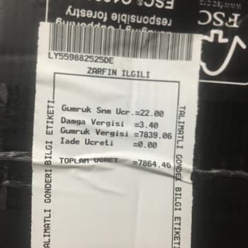 PTT Kargo Yanlış Hesaplanan Gümrük Vergisi