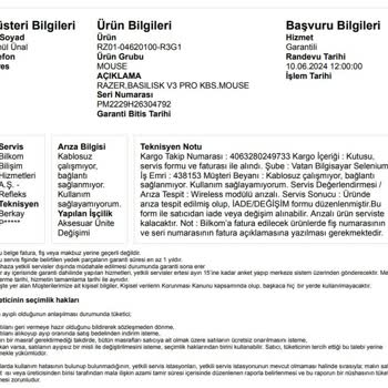 İncehesap Garantili Ürün İçin Değişim Yapmıyor