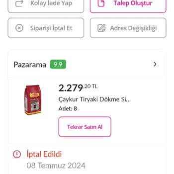 Pazarama Mağdur Ediyor. Kendi Sattığı Ürünü İptal Ediyor.