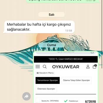 Öyküwear Ürünleri Göndermiyor