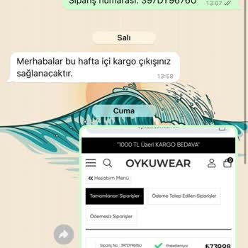 Öyküwear Ürünleri Göndermiyor