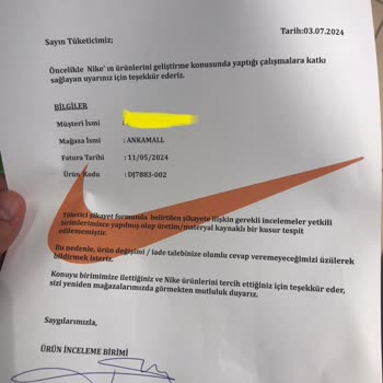 Sportive Ankamall Mağazası Memnuniyetsizlik.