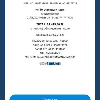 Tatil Sepeti İptal Edilemeyen Provizyon