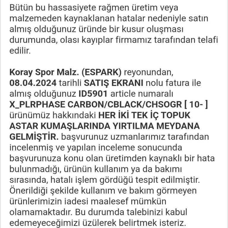 Adidas Spor Ayakkabı Sorumsuzluğu