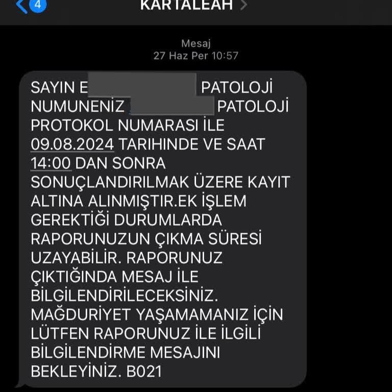Kartal Dr. Lütfi Kırdar Şehir Hastanesi Kartal Eğitim Hastanesi Smear Sonuç Tahlil Sorunu