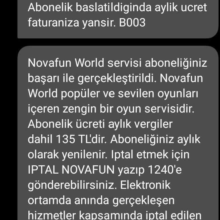 Vodafone Nova Fun World Abonelik