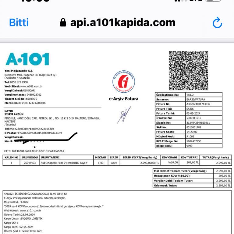 A101 Uygulamasında Mail Adresi Problemi Ve İade Sürecinde Yaşanan Zorluklar
