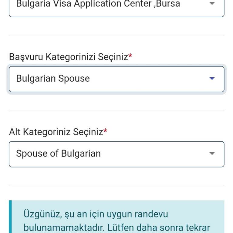 VFS Global Bulgaristan Vizesi Randevu Vermiyor