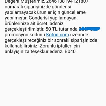 Koton İndirimli Ürünlerini Göndermiyor
