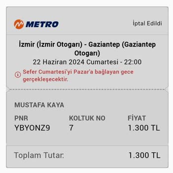 Obilet İptal Olan Biletlerimin İadesini Talep Ediyorum.