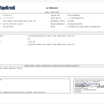 Yapı Kredi Bankası Yky Yatırım Hesabına Aktarılan Para