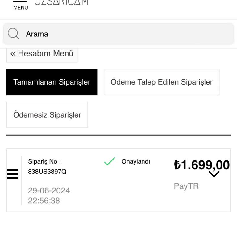 OZSARICAM Ozsaricam Kargomu Göndermiyor