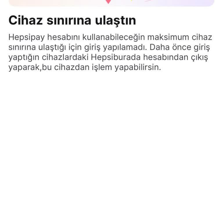 Hepsiburada Uygulamasında Hepsipay Giriş Sorunu