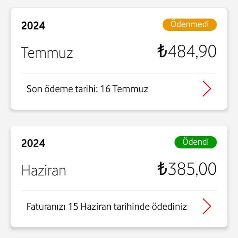 Vodafone 12 Ay Taahhüt Süresi Dolmadan Paket Ücretinin Arttırılması