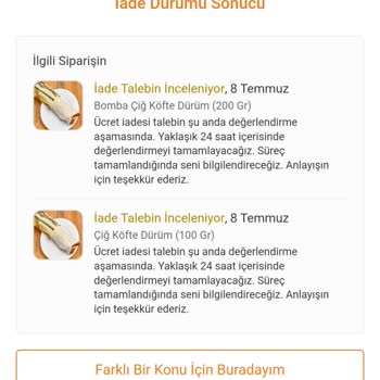 Trendyol GO Eksik Ürün Gönderip İade Veya Tamamlama Yapmadı