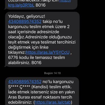 Aras Kargo'nun Rızam Olmadan Telefon Numaramı Kullanması