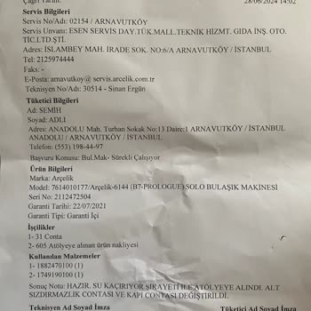Arnavutköy Akçaylar Arçelik Ürünlerinin Arkasında Durmuyor!
