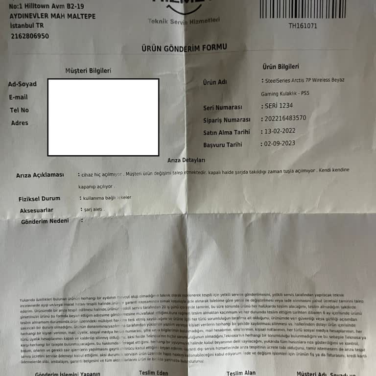 Teknosa İle 10 Aydır Çözülemeyen Sorunum