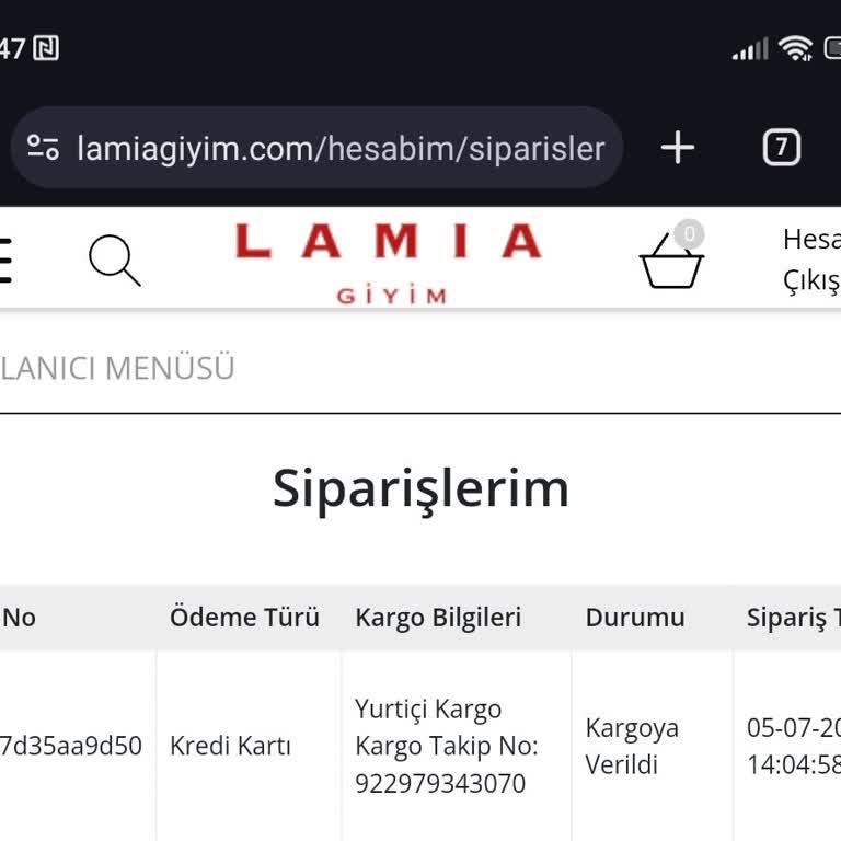 Lamia Giyim 2 Ürünün İadesi Alınmadı