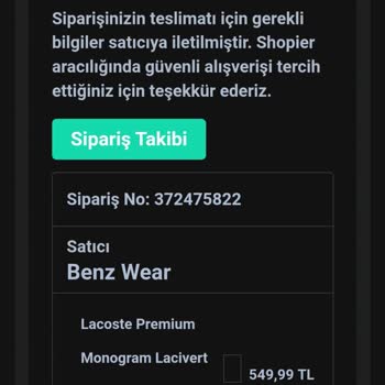 Benz Wear (Instagram:Benzwearr) Sipariş Vereli 5 Gün Oldu Hala Kargoya Verilmedi Mesajlara Bakmıyorlar