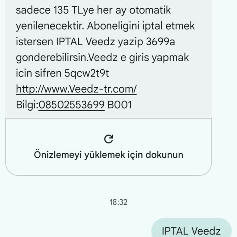 Veedz-tr.com Veedz 3 Saat İçinde İptal Etmeme Rağmen Faturama Fiyat Yansıtılmış