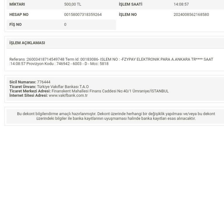 Fzypay İzinsiz Para Çekme