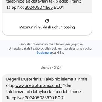 Metro Turizm'den Para İadesi İstiyorum