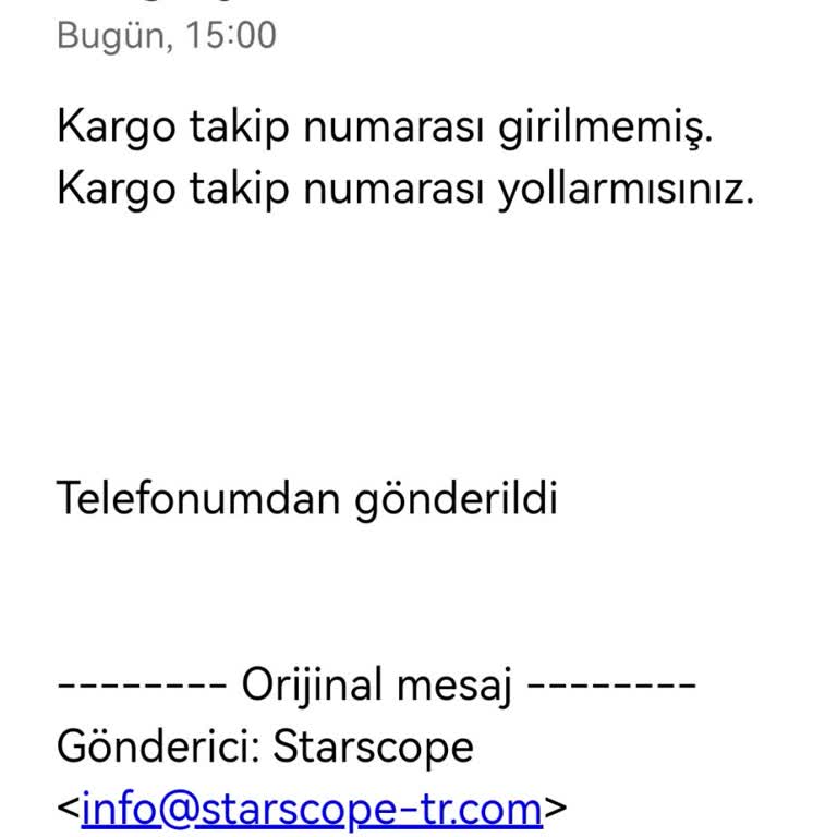 Starscope-tr.com İnterstellar Ürünü Gelmedi
