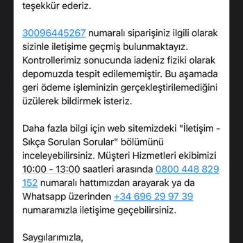 Massimo Dutti İademi Yapmıyor. Ürünlerimi Kaybettiler.