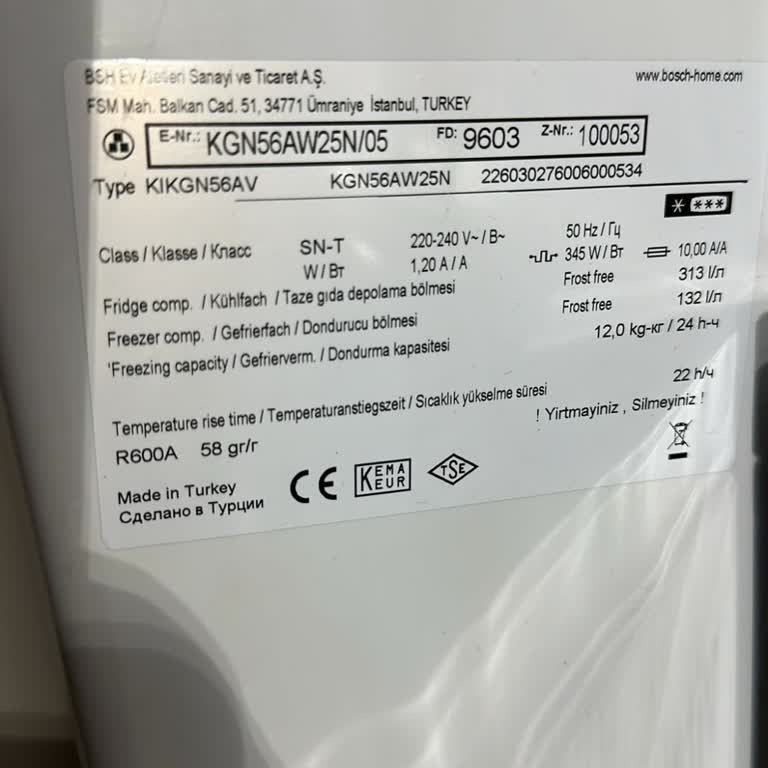 Bosch Buzdolabı Gaz Kaçağı Sebepli Sürekli Alarm Veriyor KGN56AW25N