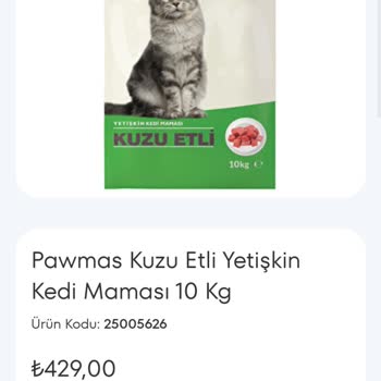 A101 Kedilerin Yemediği Pawmas Kuzu Etli Kedi Maması